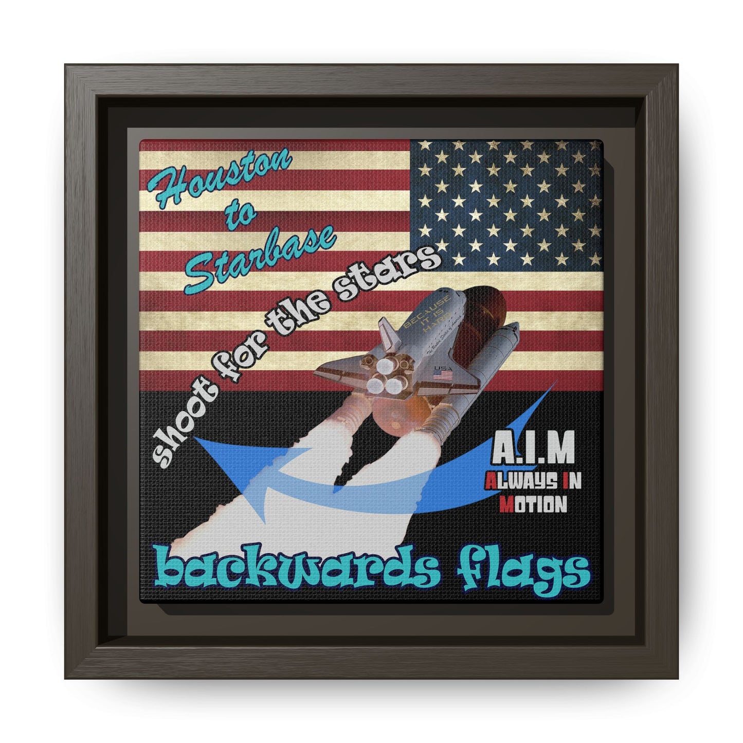 shoot for the stars - framed canvas art (black)