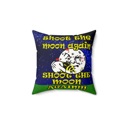 shoot the moon again - Faux Suede Square Pillow - ('snoops' background)