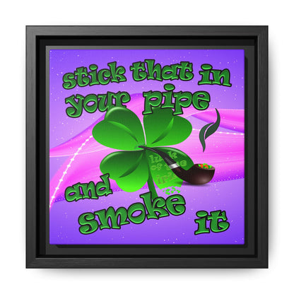 stick that in your pipe and smoke it - framed canvas art (purple-pink wave)