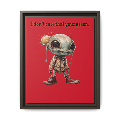I don't care that your green - framed canvas art (dark red)