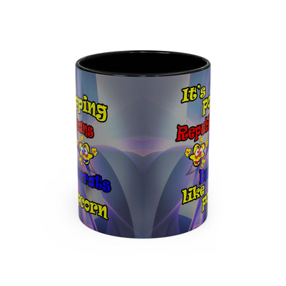 popping like popcorn - Accent Mug (grey-pink wave)