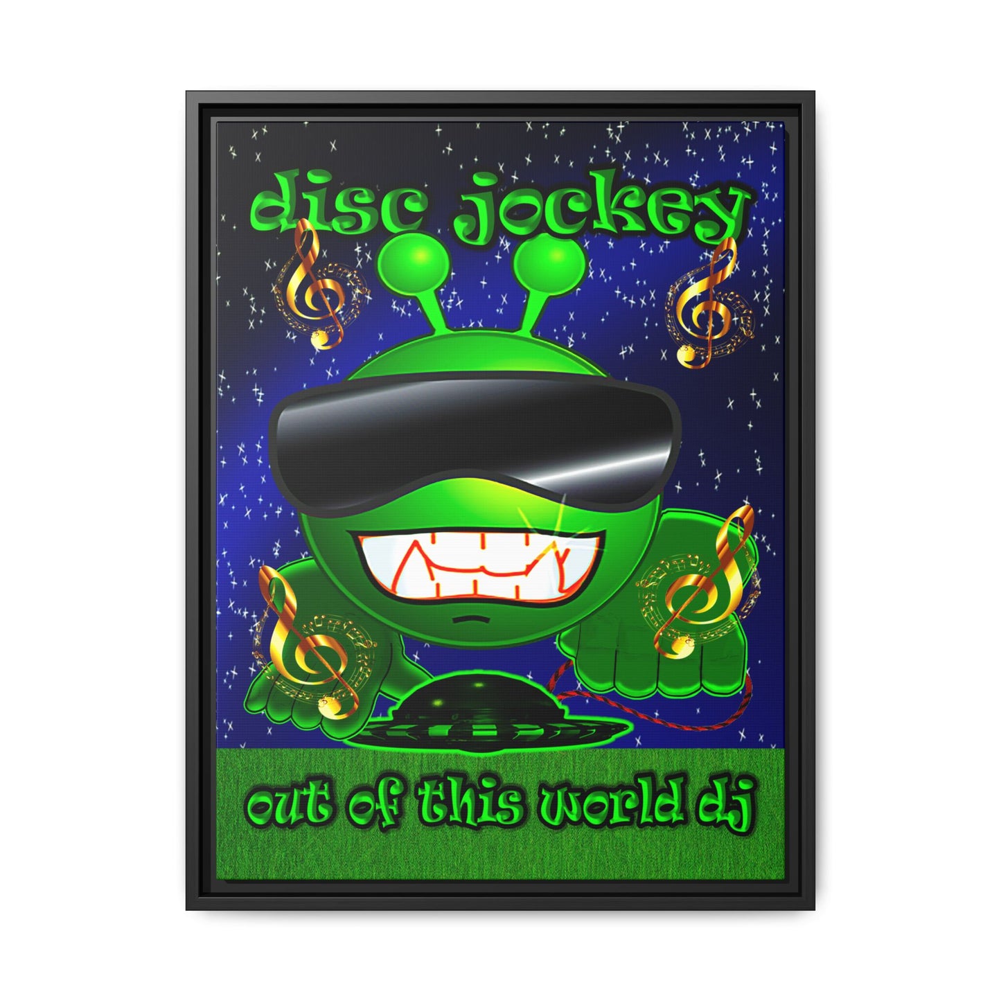 disc jockey - framed canvas art ('snoops' background)