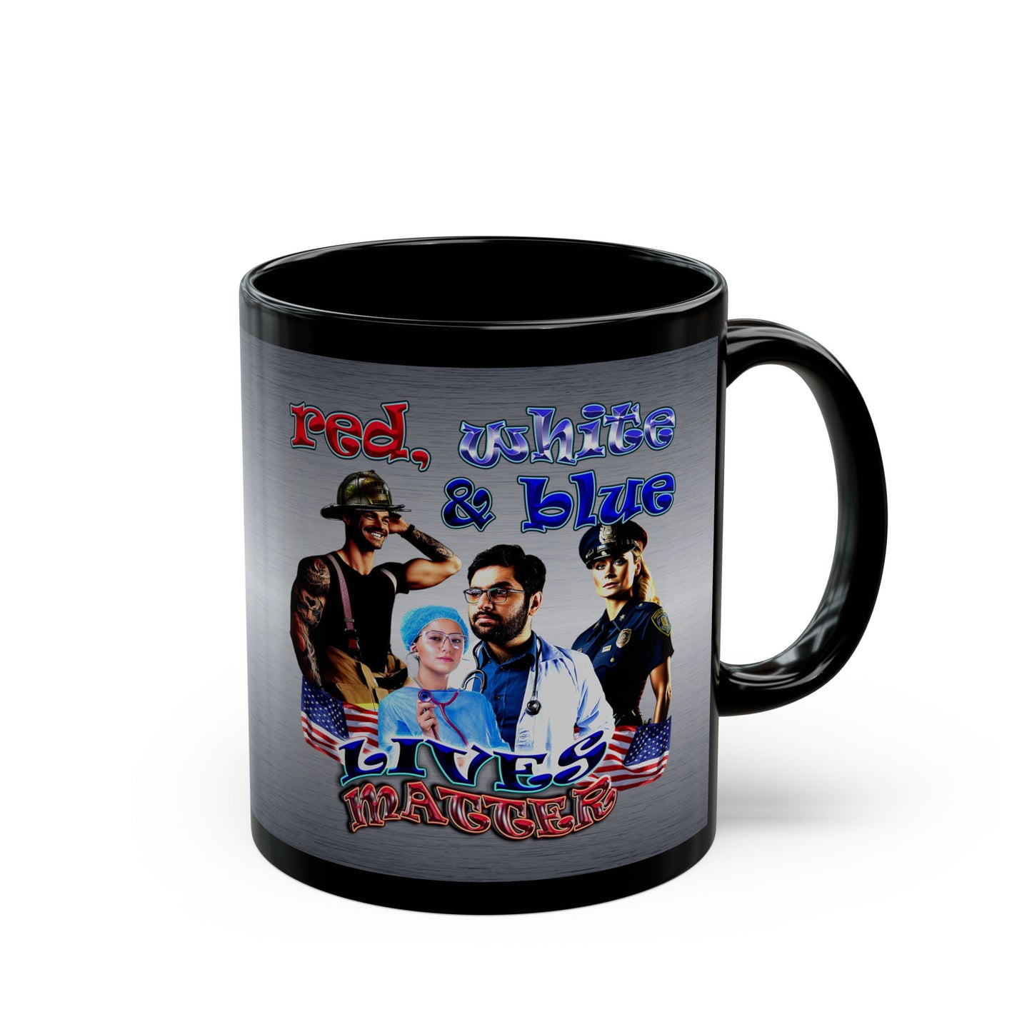 rw&b lives matter - Black Mug (brushed nickel)