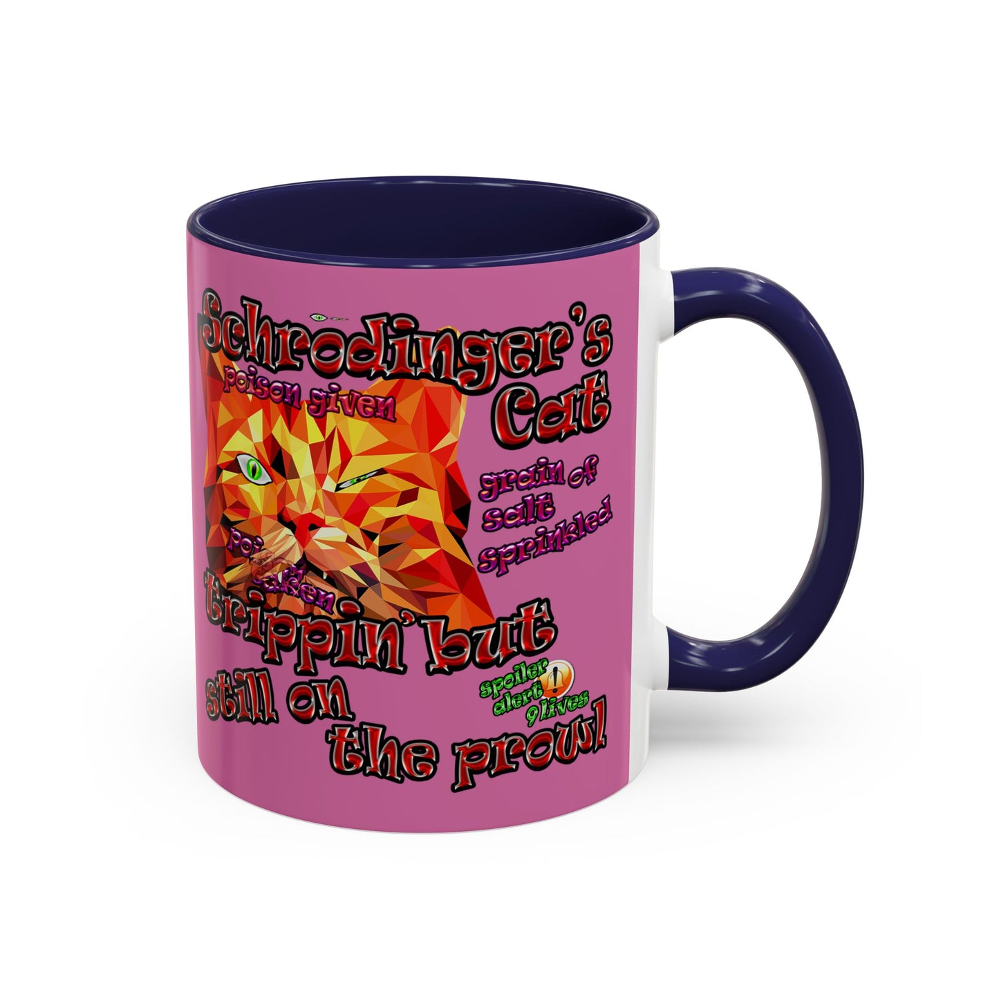 schrodinger's cat - Accent Mug (light pink)