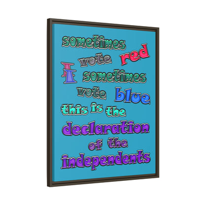 declaration of the independents - framed canvas art (turquoise)