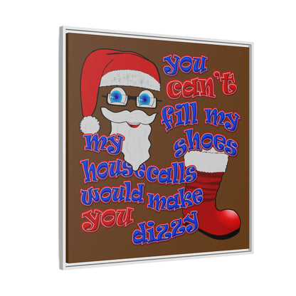 santa's shoes - framed canvas art (brown)