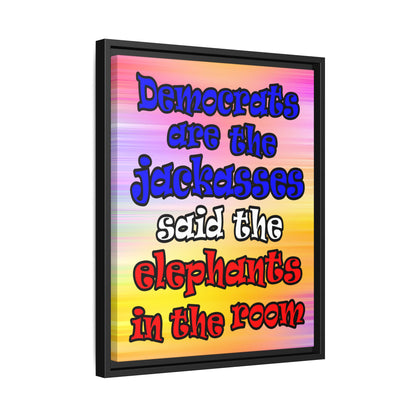 donkeys and elephants - framed canvas art (color blur)