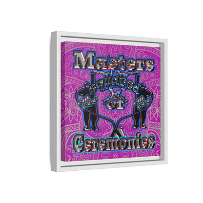 em cee squared - framed canvas art (pink swirl)