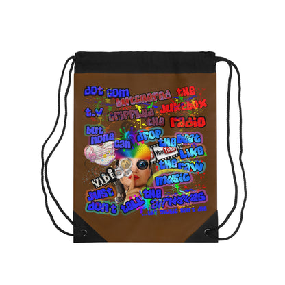 drop the beat - Drawstring Bag (brown)