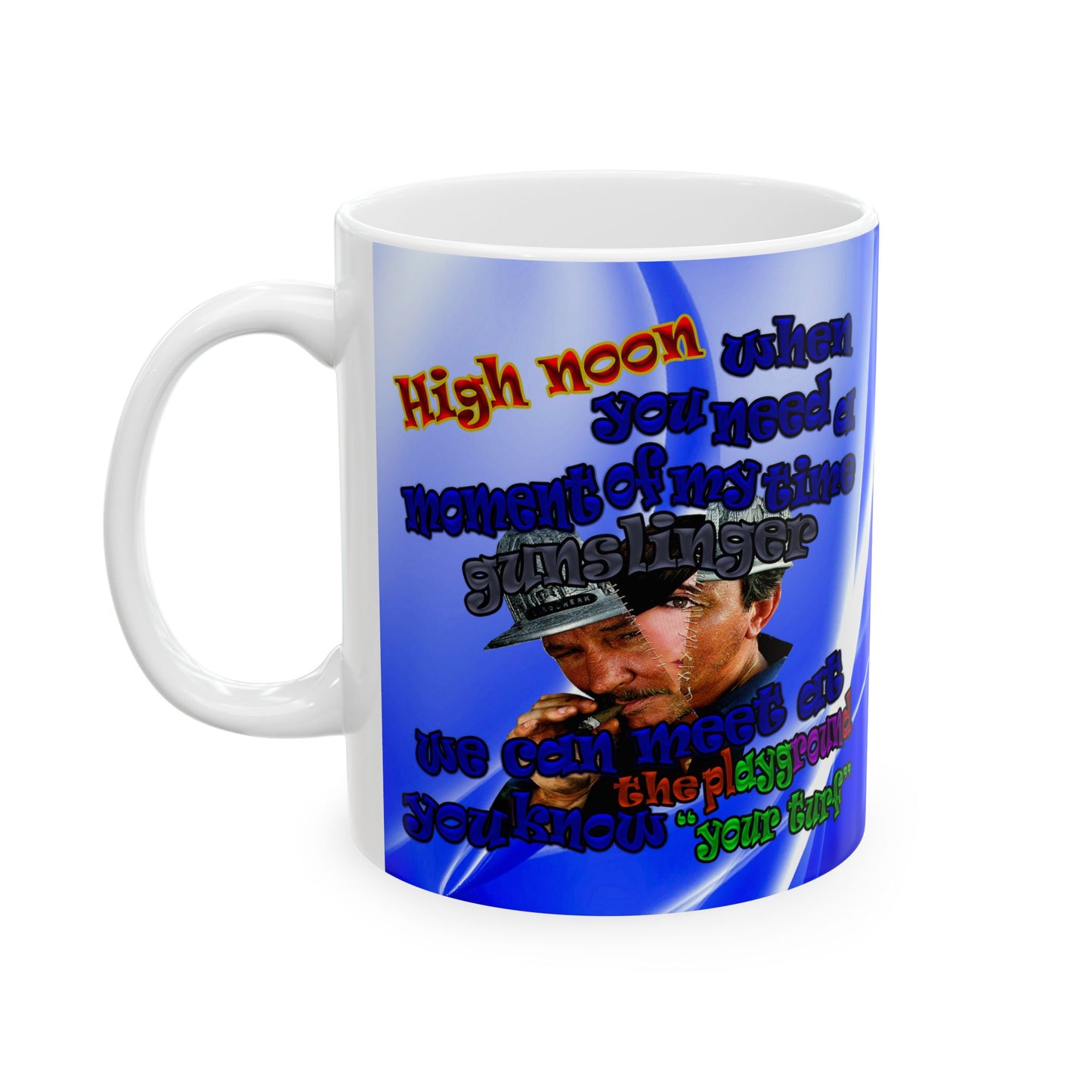 high noon - White Mug (blue-white wave)