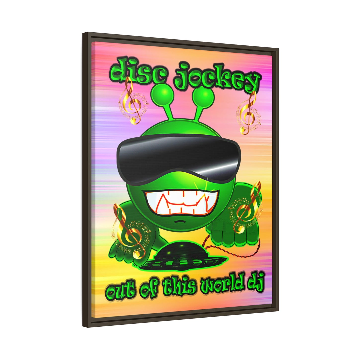 disc jockey - framed canvas art (color blur)