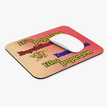 popping like popcorn - Mouse Pad (Rectangle) (yellow-orange wave)