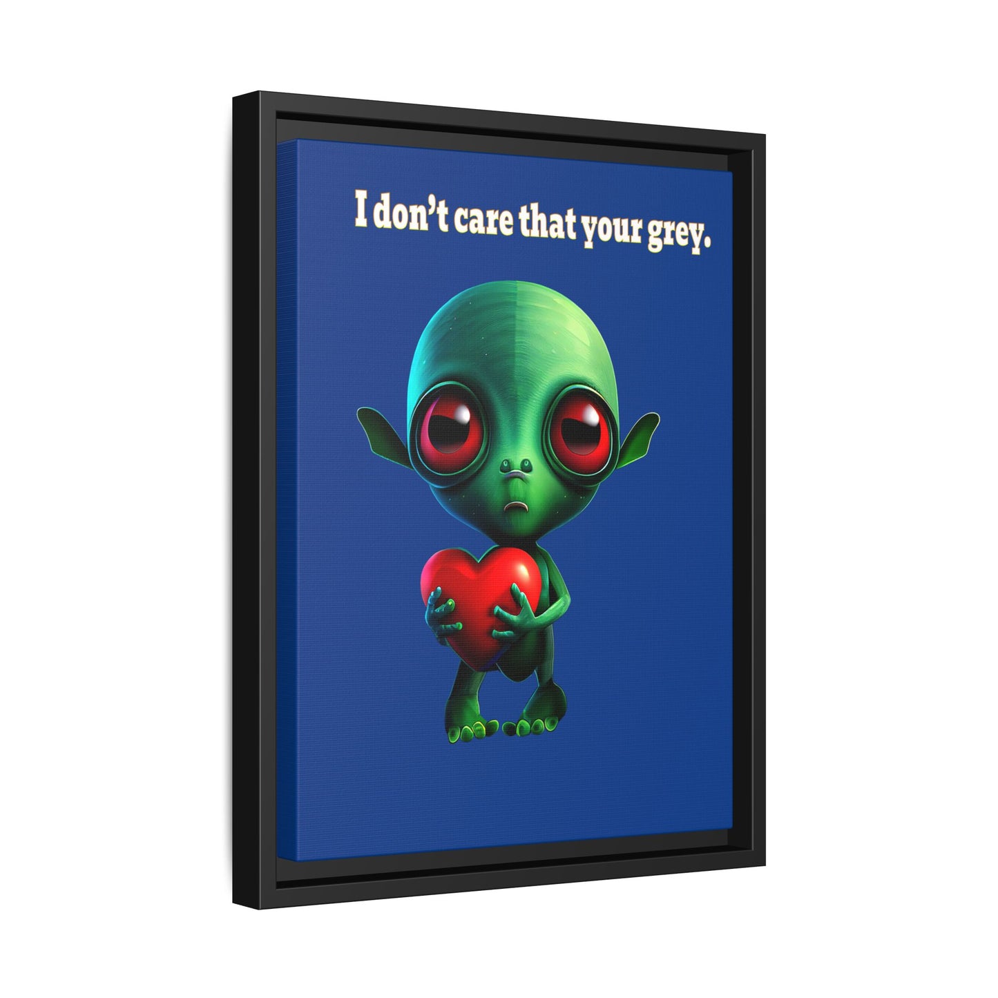 I don't care that your grey - framed canvas art (dark blue)