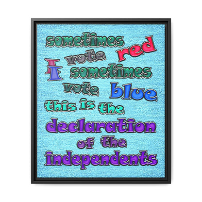 declaration of the independents - framed canvas art (faded blue)
