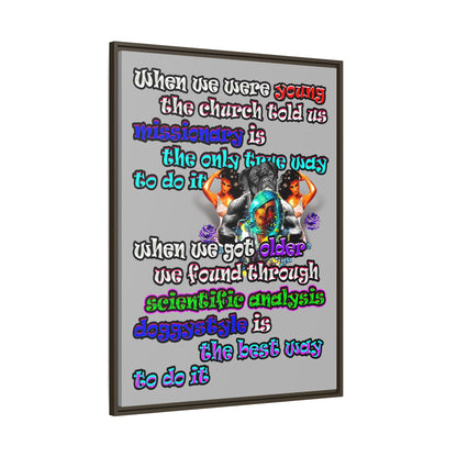 doggystyle - framed canvas art (light grey)