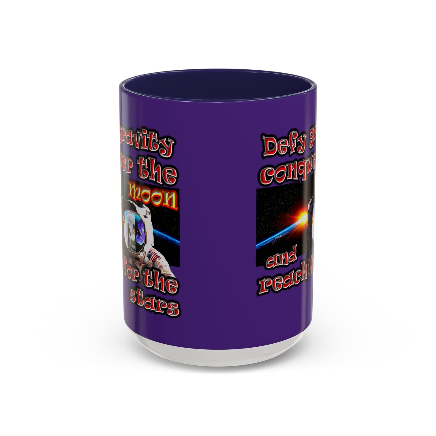 defy conquer reach - Accent Mug (purple)
