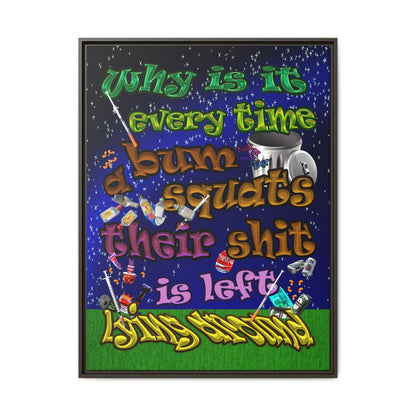 the bum's shit - framed canvas art ('snoops' background)