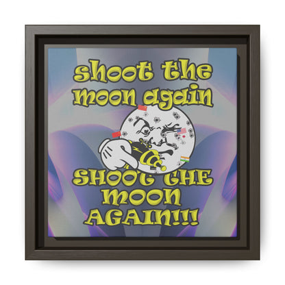 shoot the moon again - framed canvas art (grey-pink wave)