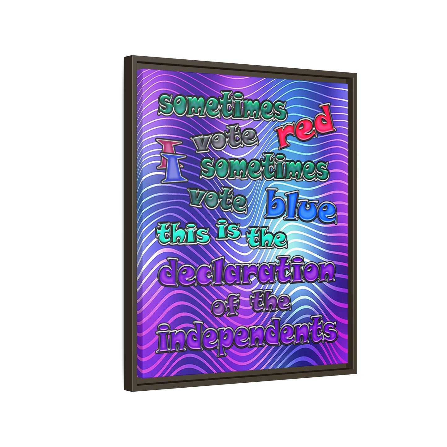 declaration of the independents - framed canvas art (purple wave)