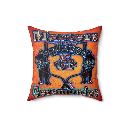 em cee squared - Faux Suede Square Pillow - (burnt orange)