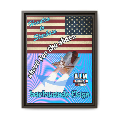 shoot for the stars - framed canvas art (light blue-purple wave)