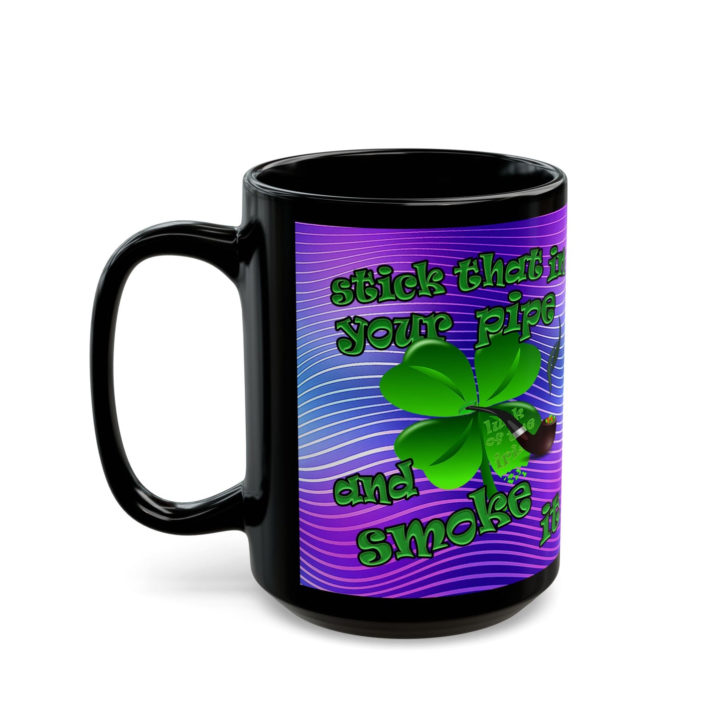 celtics logo - Black Mug (purple wave)