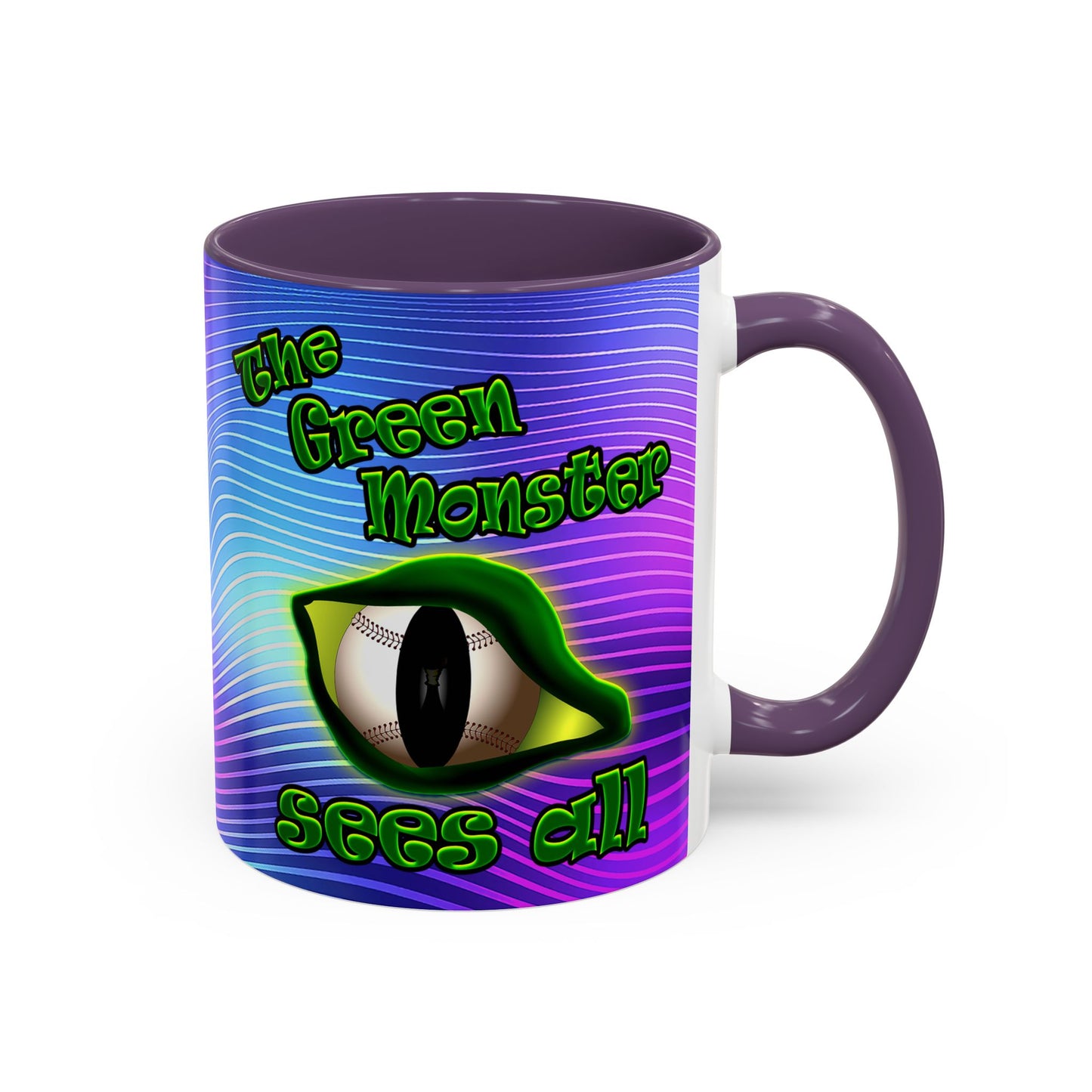 green monster - Accent Mug (purple wave)