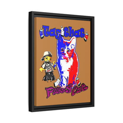 tag that - framed canvas art (light brown)