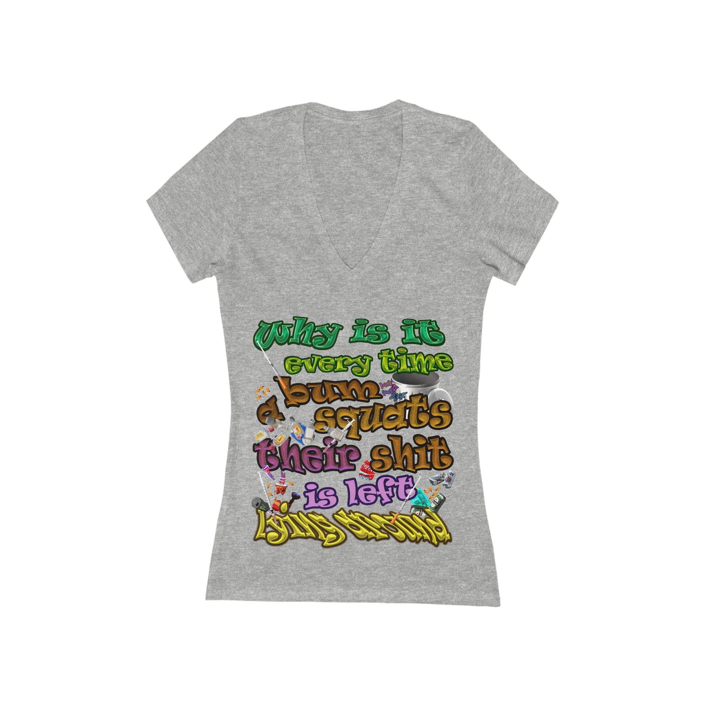 the bum's shit - Women's Jersey Short Sleeve Deep V-Neck Tee