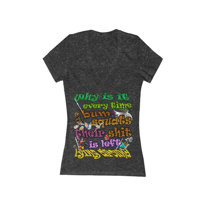 the bum's shit - Women's Jersey Short Sleeve Deep V-Neck Tee