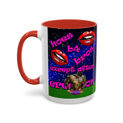 hoes b4 bros - Accent Mug ('snoops' background)