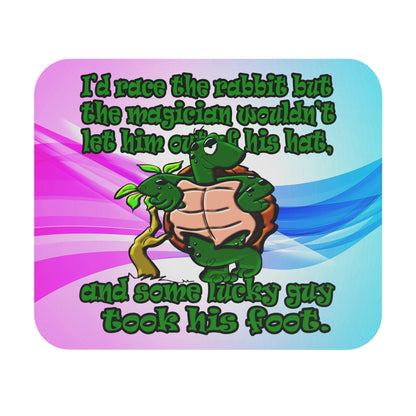 turtle race - Mouse Pad (Rectangle) (light blue-pink wave)