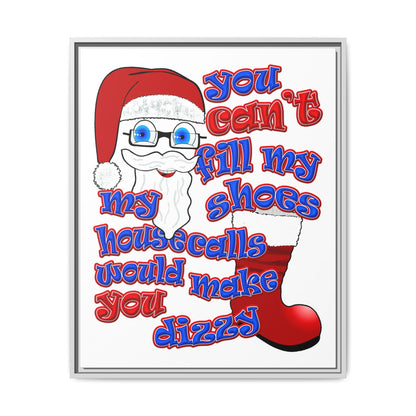 santa's shoes - framed canvas art (white)