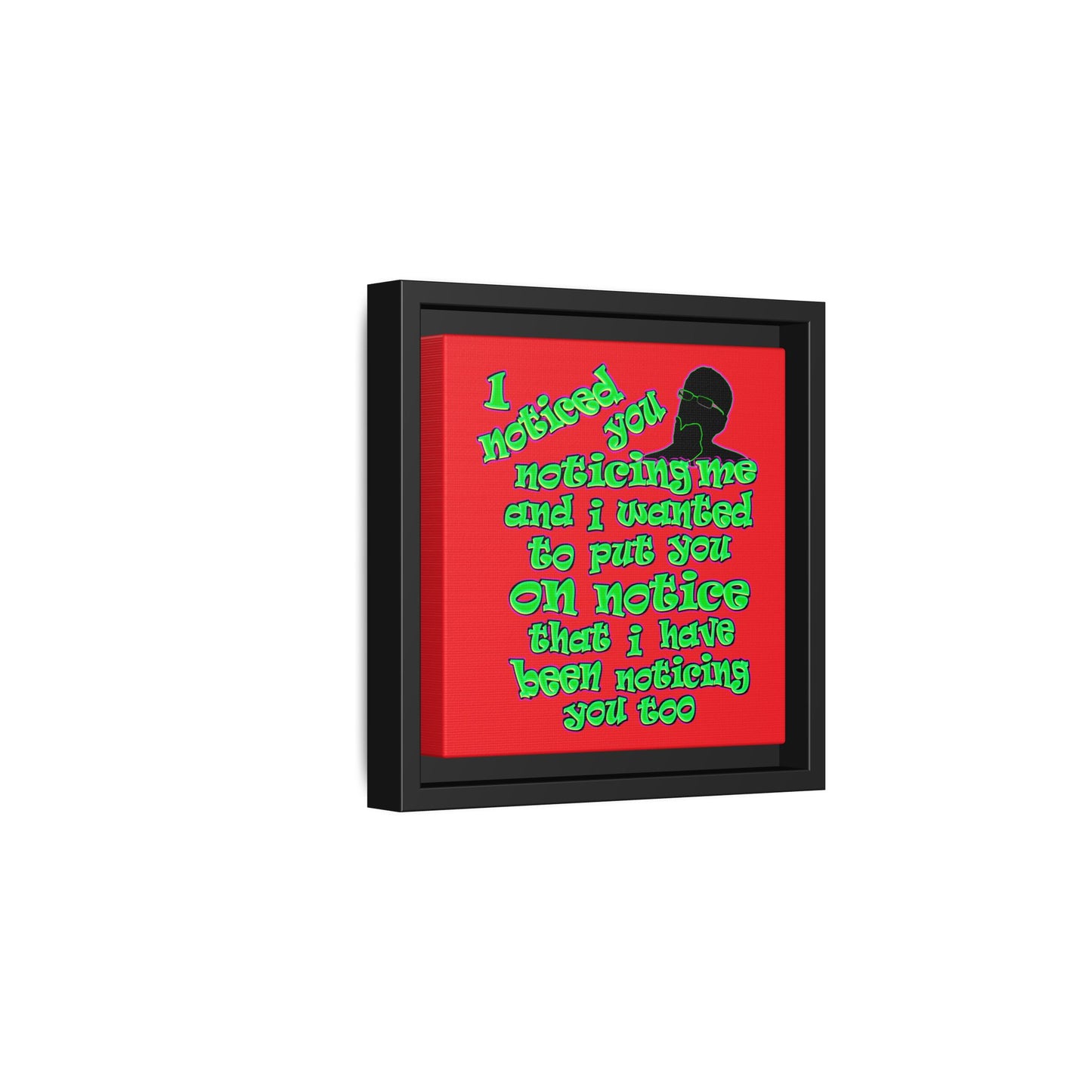 noticed you noticing - framed canvas art (red)