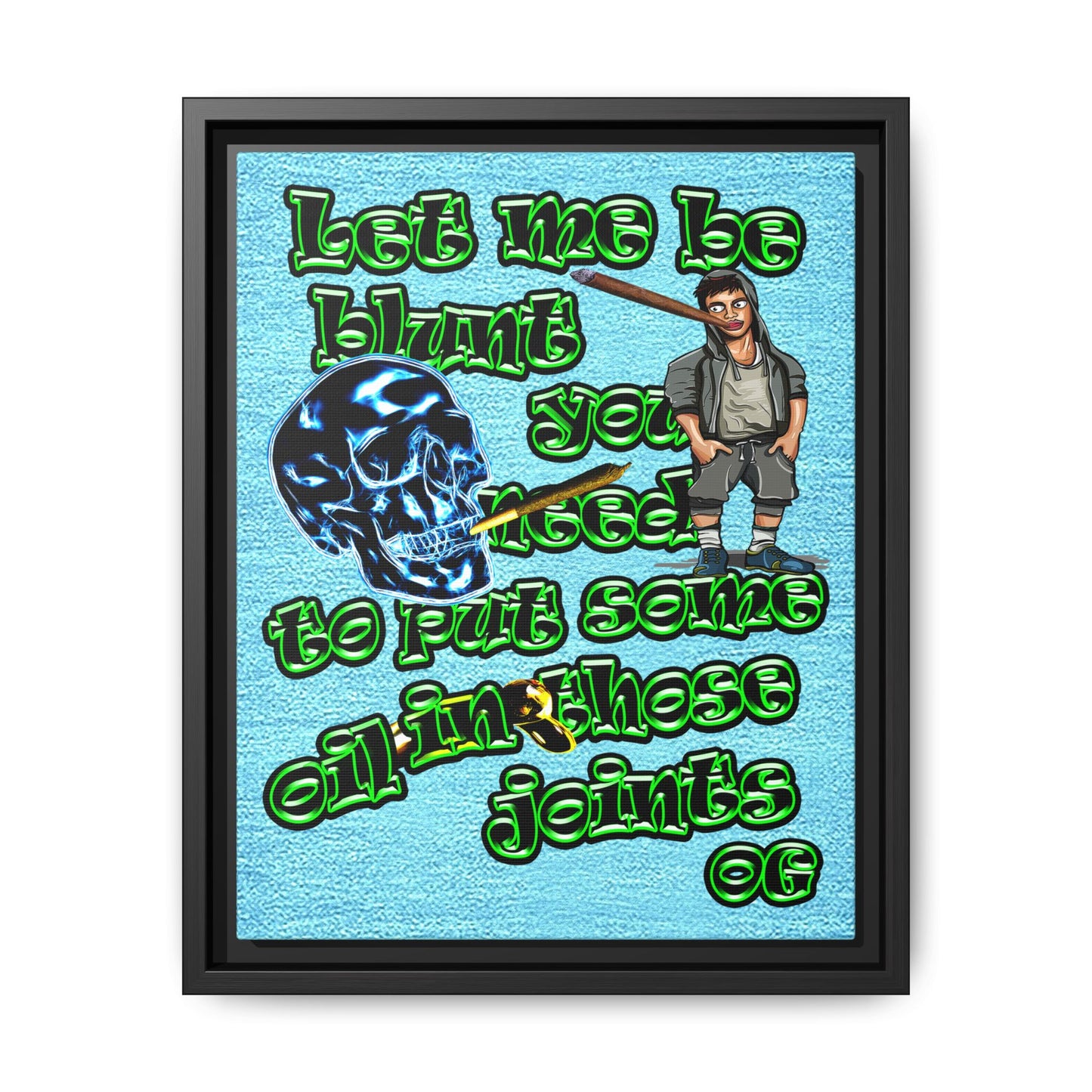 og - framed canvas art (faded blue)