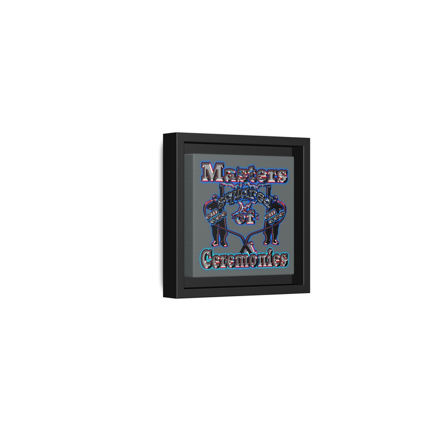 em cee squared - framed canvas art (dark grey)