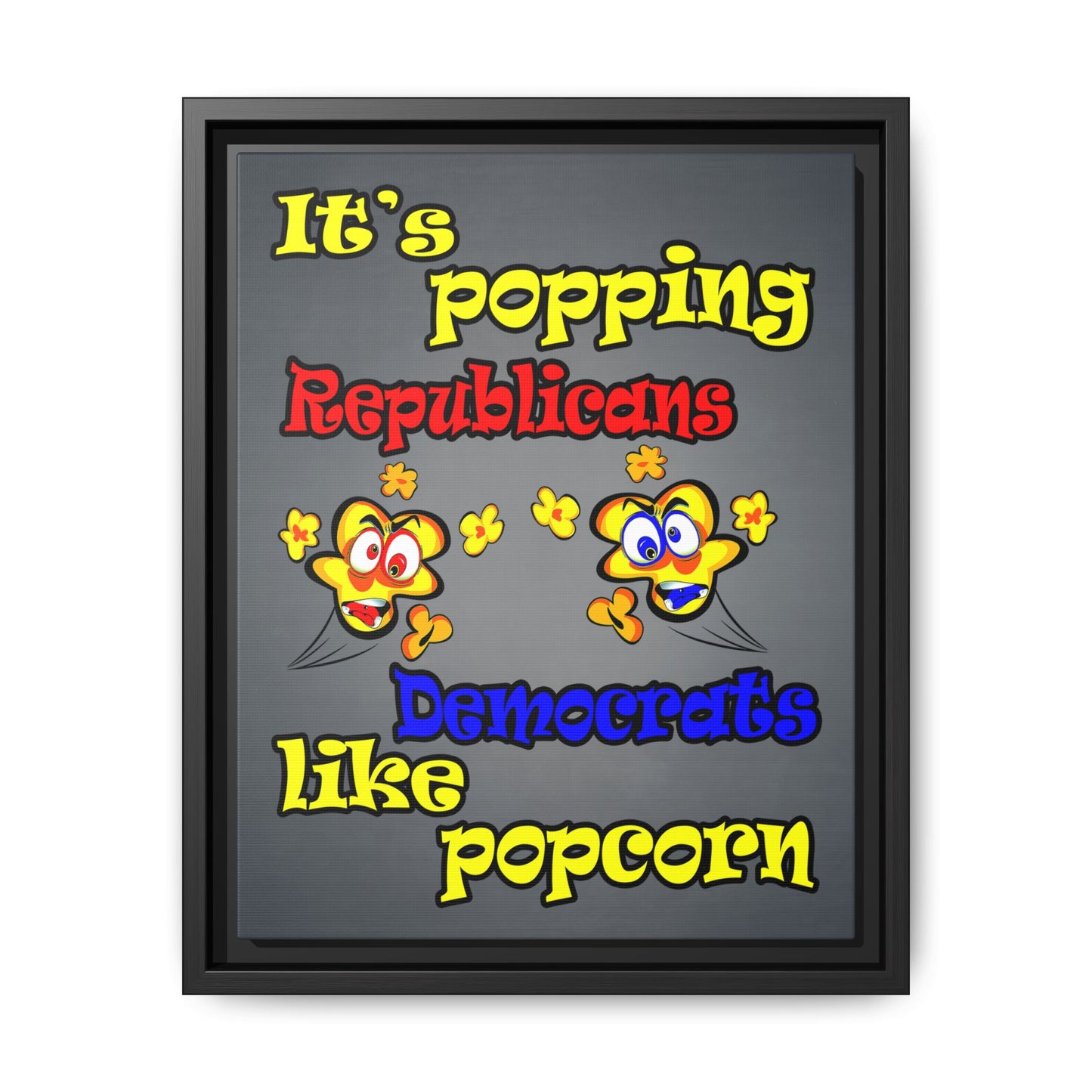 popping like popcorn - framed canvas art (grey-light grey)