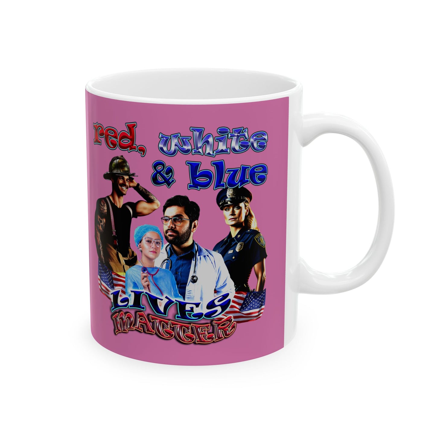 rw&b lives matter - White Mug (light pink)