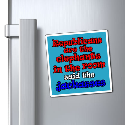 donkeys and elephants - Magnets - (turquoise)