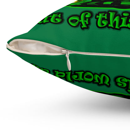 disc jockey - Spun Polyester Square Pillow - (dark green)