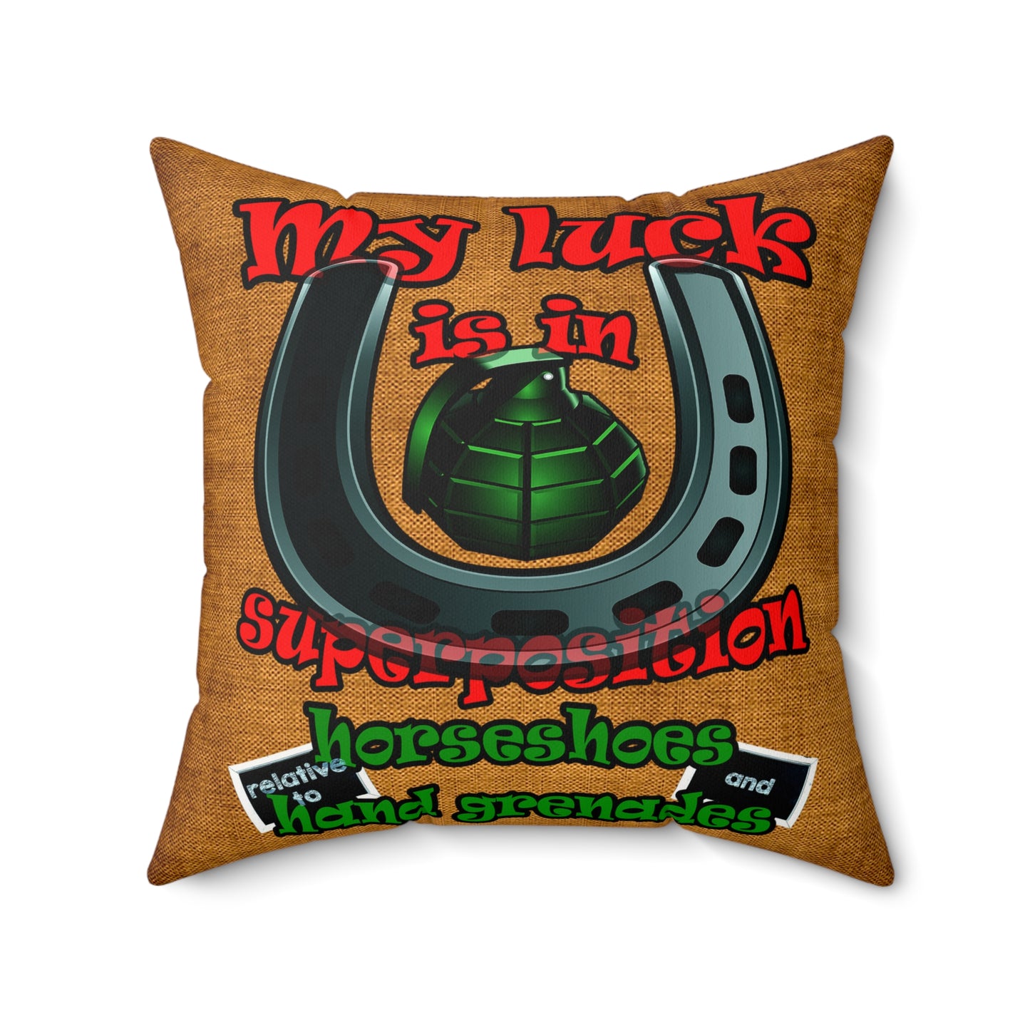 my luck - Faux Suede Square Pillow - (dichromatic brown papyrus)