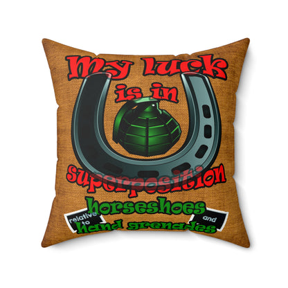 my luck - Faux Suede Square Pillow - (dichromatic brown papyrus)