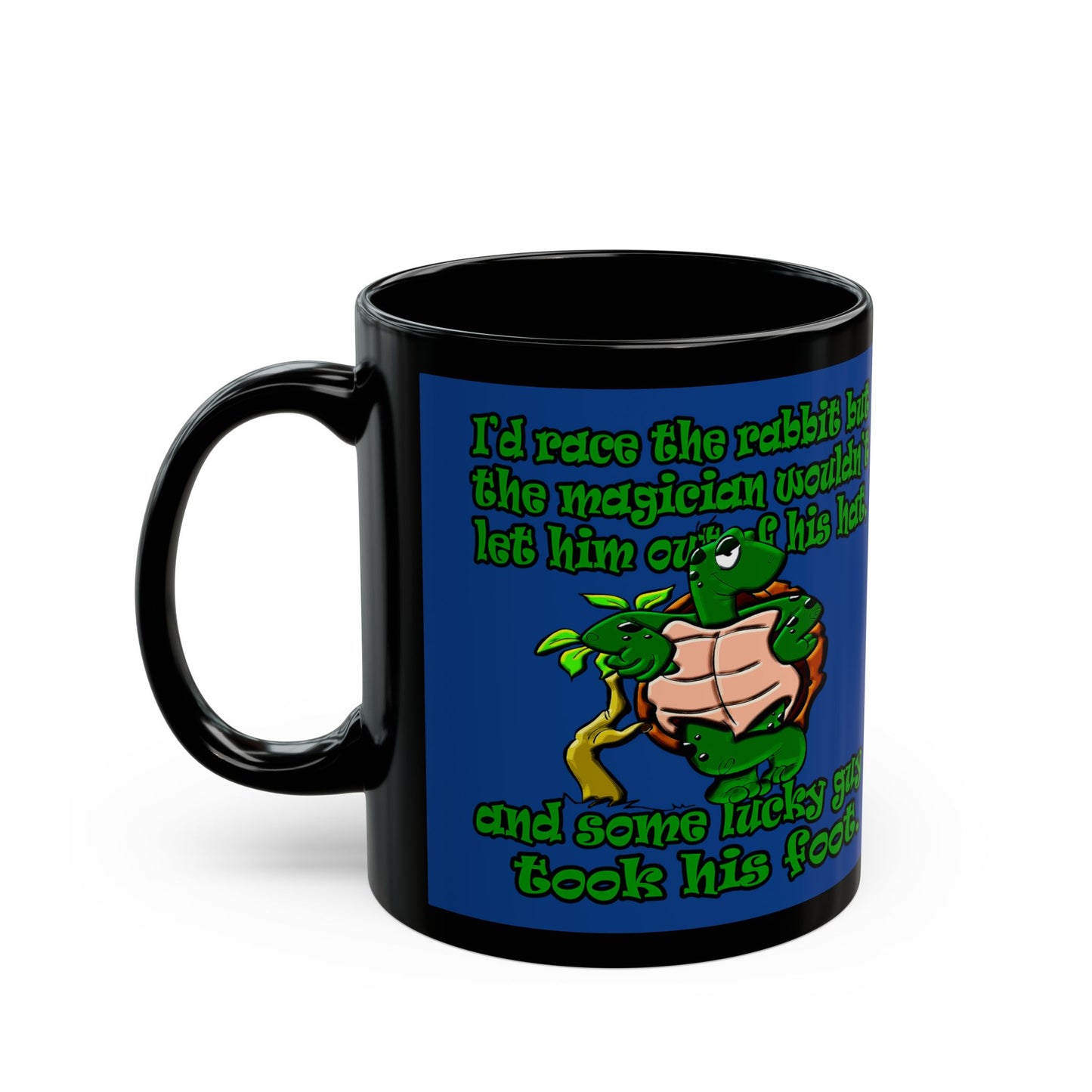turtle race - Black Mug (dark blue)