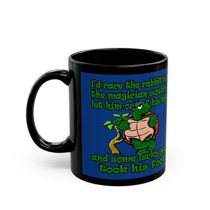 turtle race - Black Mug (dark blue)