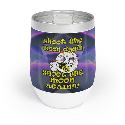shoot the moon again - Chill Wine Tumbler (grey-pink wave)