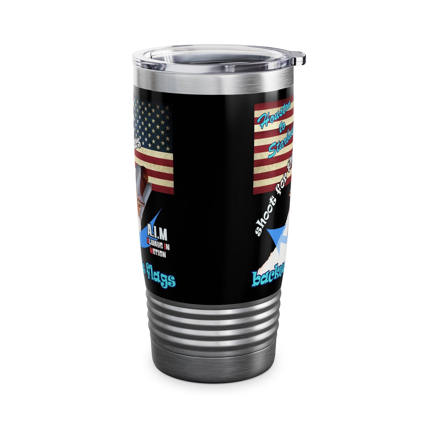 shoot for the stars - Ringneck Tumbler, 20oz (black)