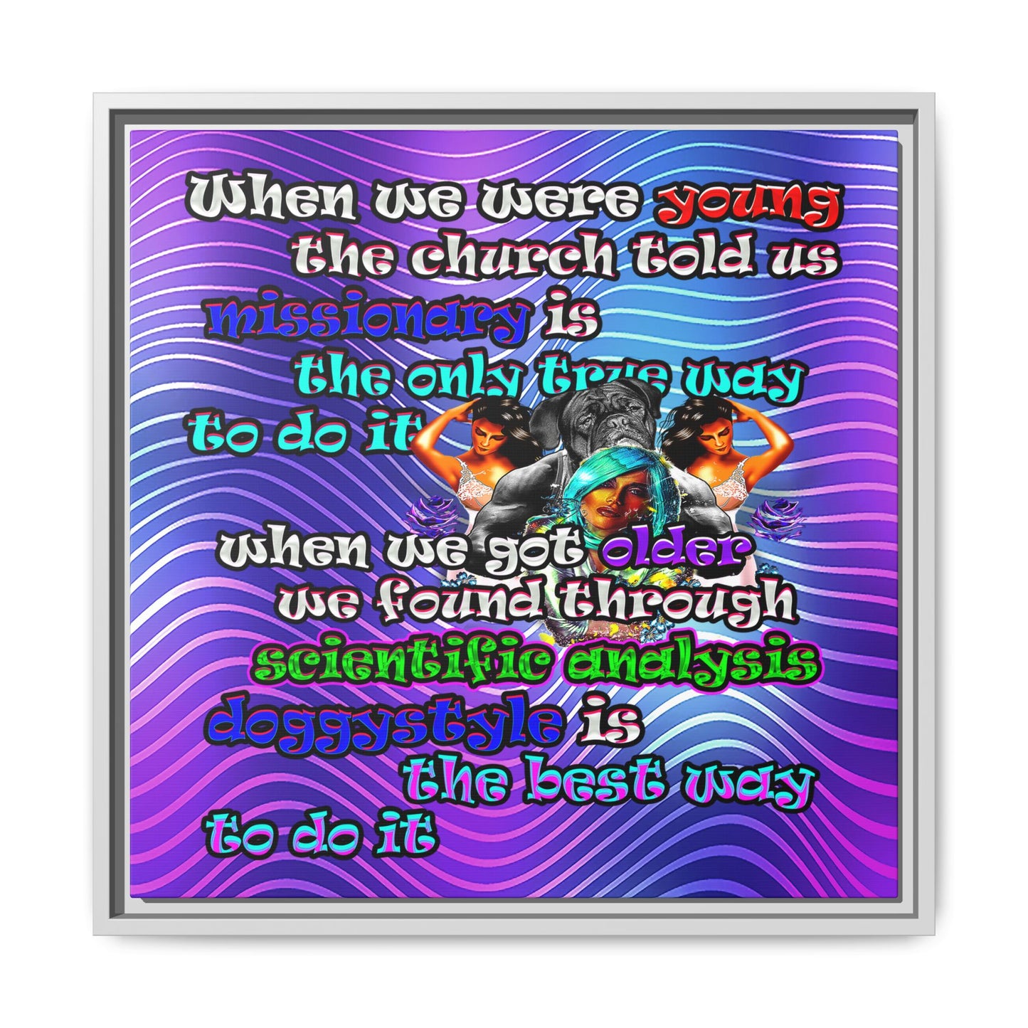 doggystyle - framed canvas art (purple wave)