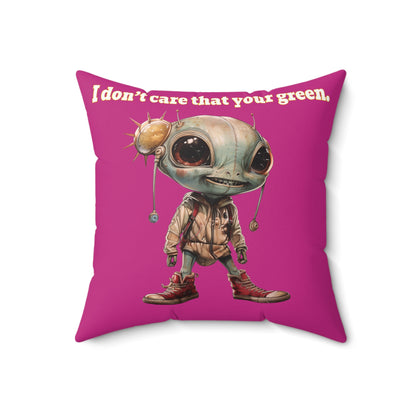 I don't care that your grey - Faux Suede Square Pillow - (pink)