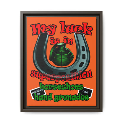 my luck - framed canvas art (orange)