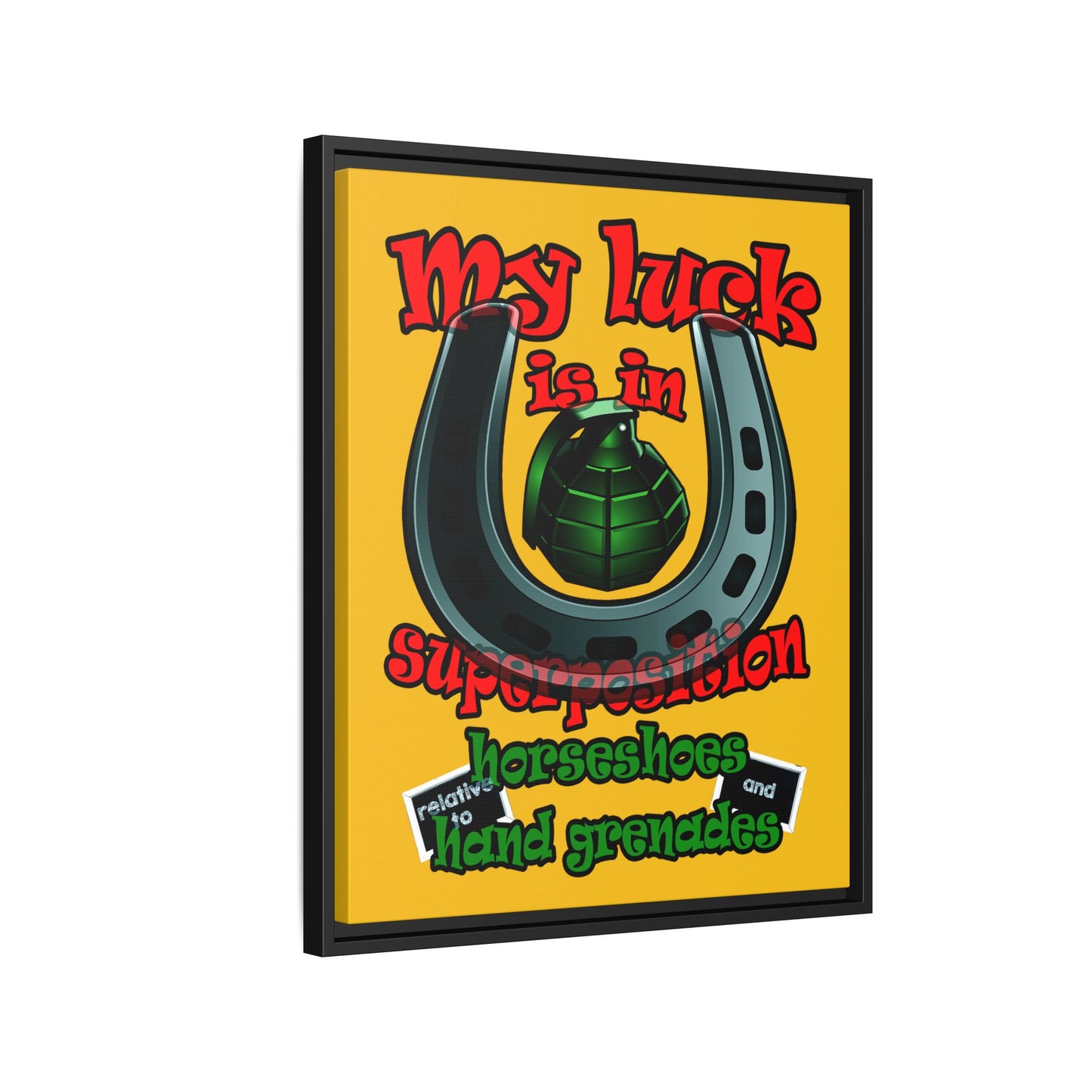my luck - framed canvas art (yellow)
